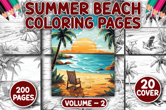 Download 200 Summer Beach Coloring Page for Adult - Premium Resources