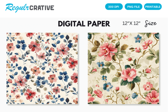 Download Seamless Floral Girl Pattern Paper - Premium Bundle
