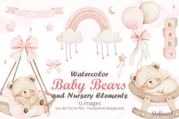 Download Baby Bears and Nursery Elements - Premium Bundle