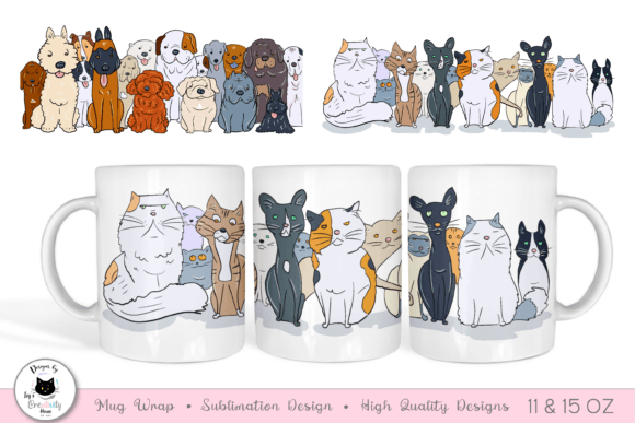 Download Dog &amp; Cat Mug Wraps | Coffee Mug Designs - Mug designs Collection