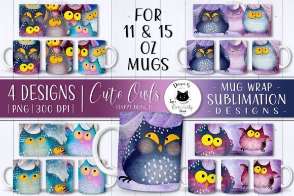 Download Funny Owl Mug Wraps | Animal Mug Designs - Mug designs Collection